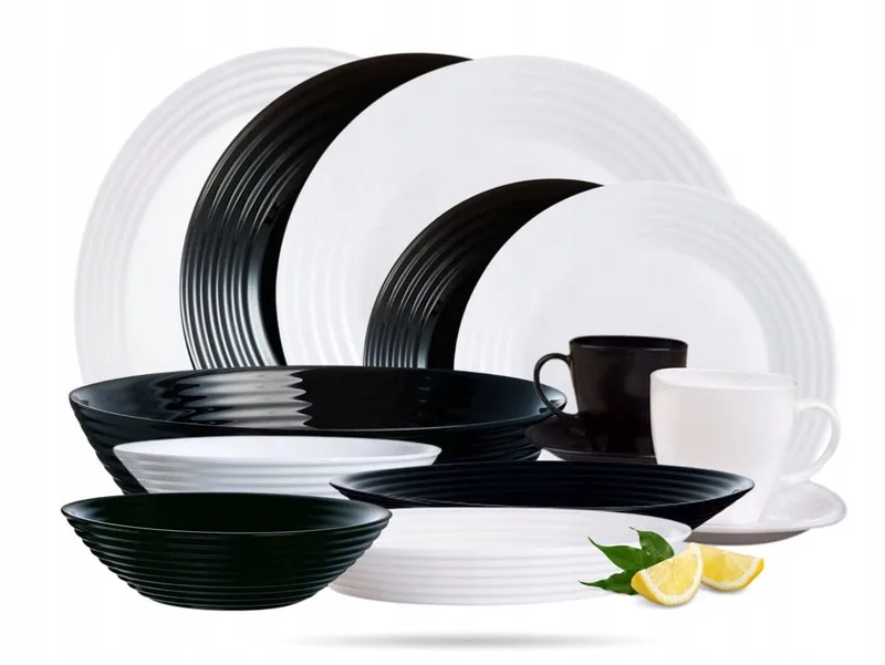 Harena Servies voor 6 Personen - 38 Delig by Luminarc in Zwart Wit – product photo