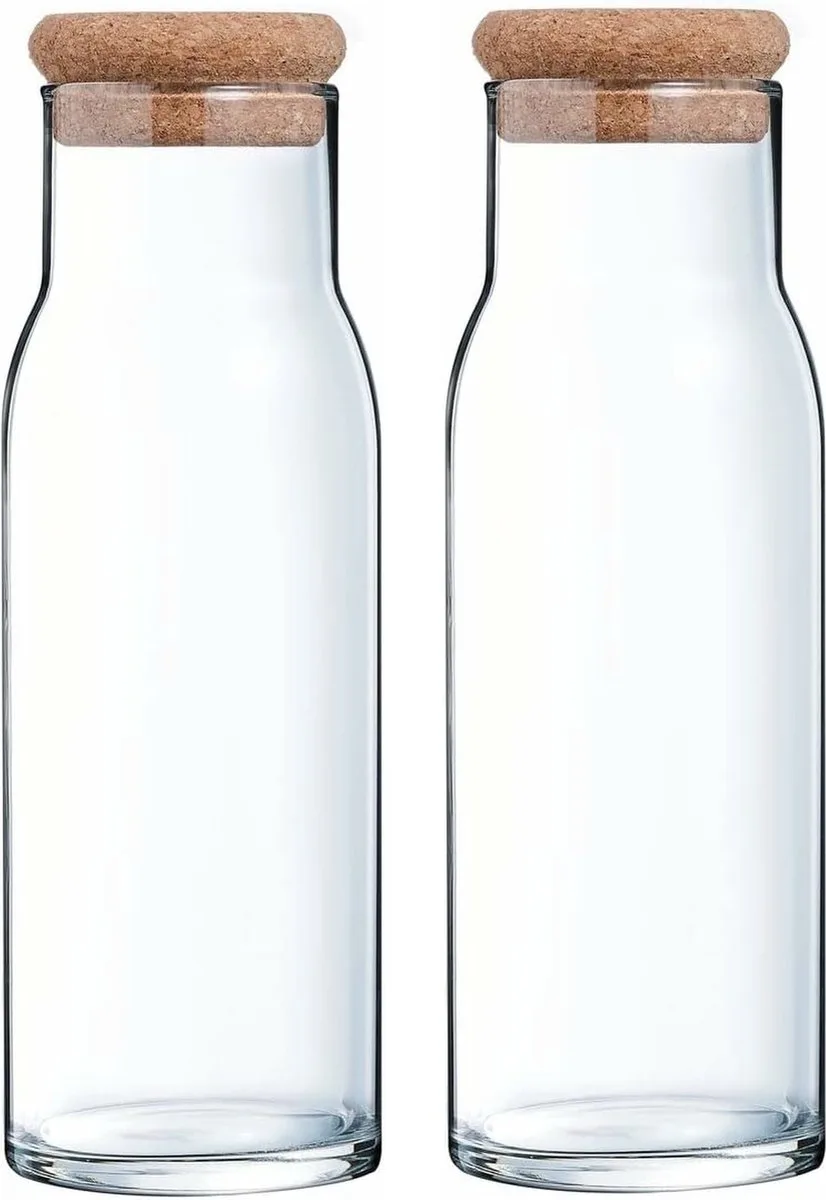 Karaf Funambule 1 liter met KurkStop - 2 Stuks van Luminarc in Transparant – productfoto