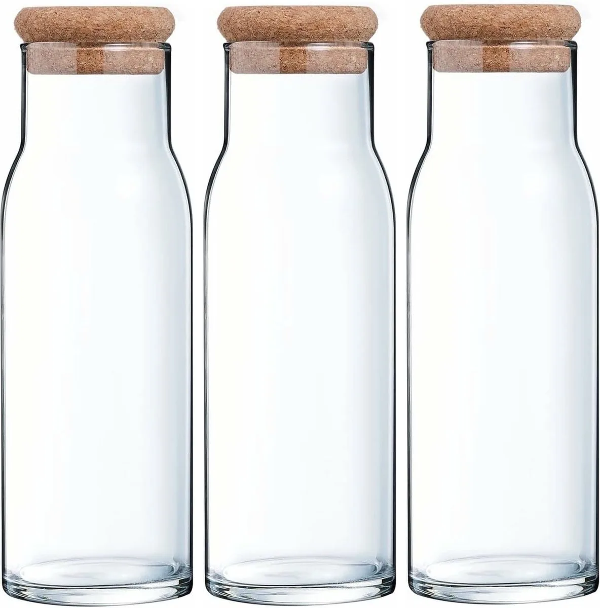 Karaf Funambule 1 liter met KurkStop - 3 Stuks de Luminarc en Transparent – photo produit