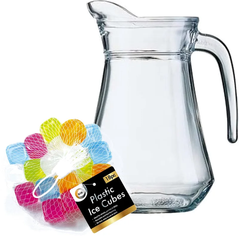 karaf schenkkan van glas 1300 ml met 18x herbruikbare ijsklontjes - Gekoelde drankjes serveren von Luminarc in Transparent – Produktfoto