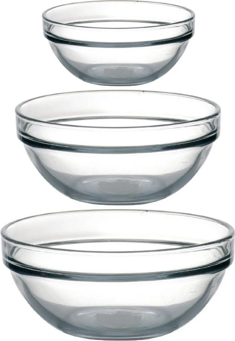 keuken schaaltjes set 14 stuks - 3 formaten - glas - vaatwasserbestendig de Luminarc en Transparent – photo produit