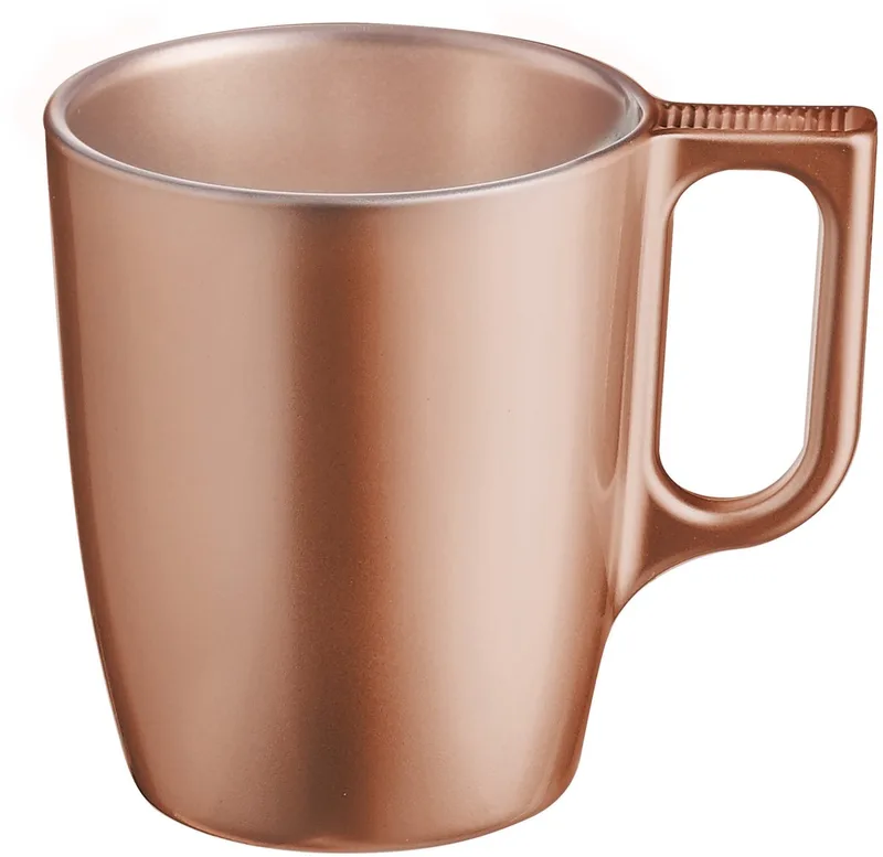 Koffiemokken Monaco - 1x stuks - Hard Glas - caramel bruin - 250 ml - 9 cm - Flashy metallic finish de Luminarc en Lichtbruin – photo produit