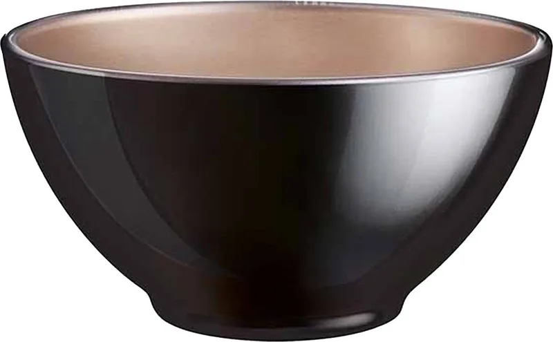 Kommetje - D13 x 6 cm - glas - voor dessert/ontbijt - schaaltje - soepkom - Luxe metallic finish by Luminarc in Black – product photo