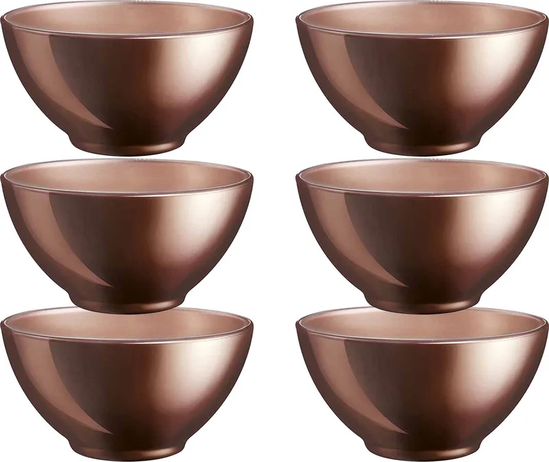 Kommetjes/schaaltjes voor dessert/ontbijt - 2x - Glas - D13 x 6 cm - Chocolade bruin by Luminarc in Chocolate brown – product photo