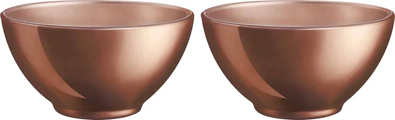 Kommetjes/soepkommen/schaaltjes voor dessert/ontbijt - 2x - Glas - D13 x 6 cm by Luminarc in Copper – product photo