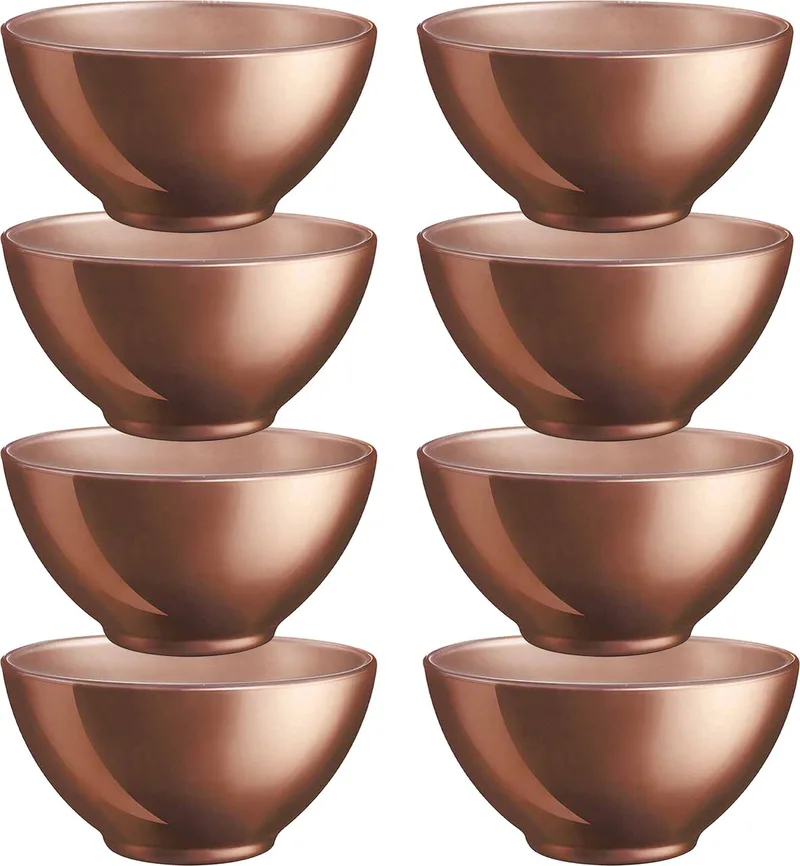 Kommetjes/soepkommen/schaaltjes voor dessert/ontbijt - 8x - Glas - D13 x 6 cm by Luminarc in Copper – product photo