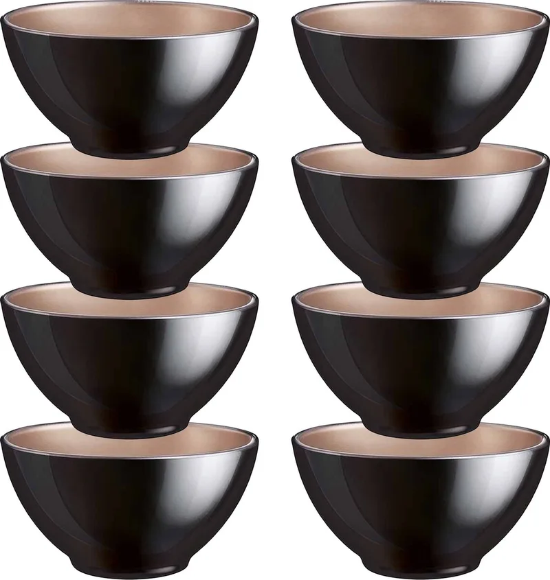 Kommetjes/soepkommen/schaaltjes voor dessert/ontbijt - 8x - Glas - D13 x 6 cm by Luminarc in Black – product photo