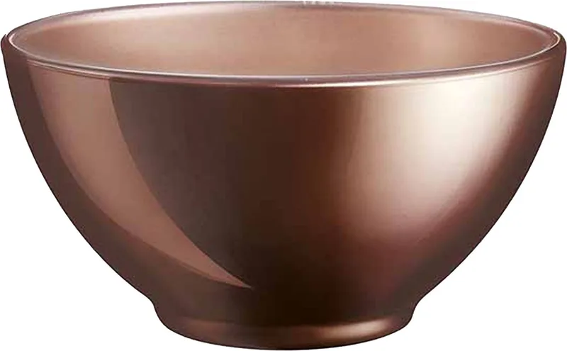 Kommetjes/soepkommen/schaaltjes voor dessert/ontbijt - Glas - D13 x 6 cm - Chocolade bruin - Luxe metallic finish by Luminarc in Chocolate brown – product photo