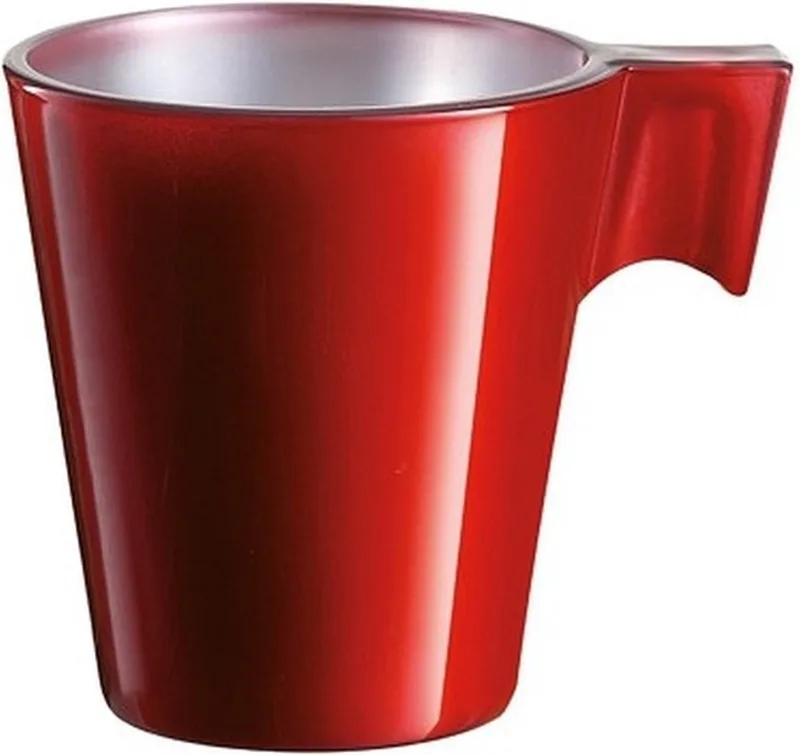 Lumicarc Espresso kopjes - 2x - metallic - koffiekopjes van 80 ml - 6 x 5.5 cm - keramiek fra Luminarc i Rød – produktbillede
