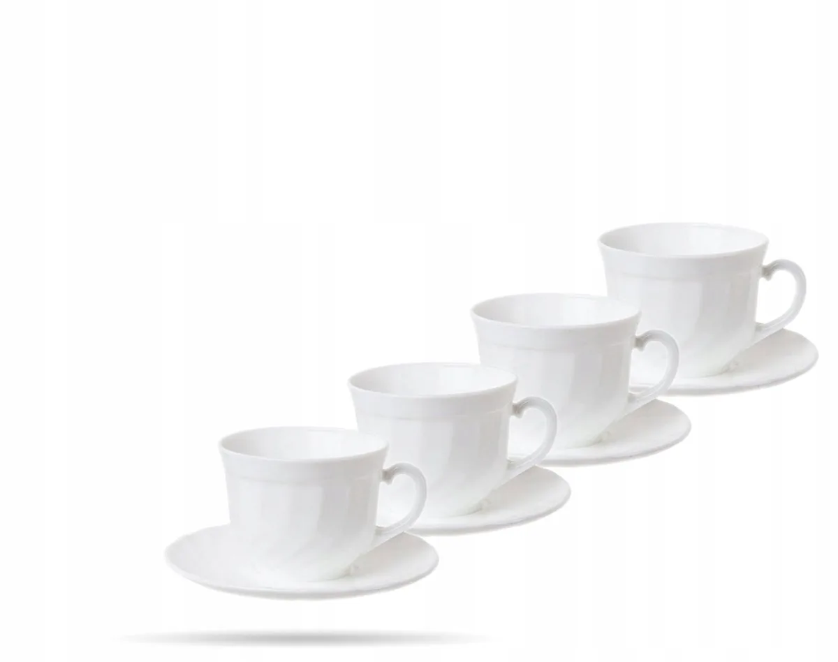 Merkloos Koffieservies 8 Delen voor 4 Personen, 280 ml van Luminarc in Wit – productfoto