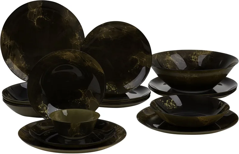 Metavox Serviesset voor 6 Personen - 19 Delig by Luminarc in Black, Gold – product photo