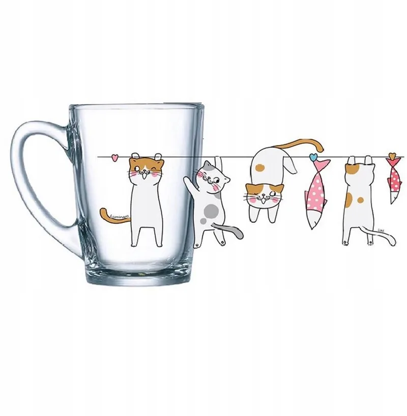 New Morning Mok Katten 320ml - Stevig & Stijlvol de Luminarc en Transparent, Multicolore – photo produit