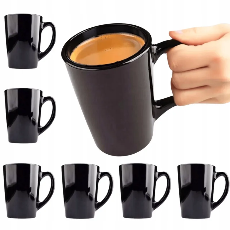 New Morning Mokken 320ml - Set van 6 van Luminarc in Zwart – productfoto