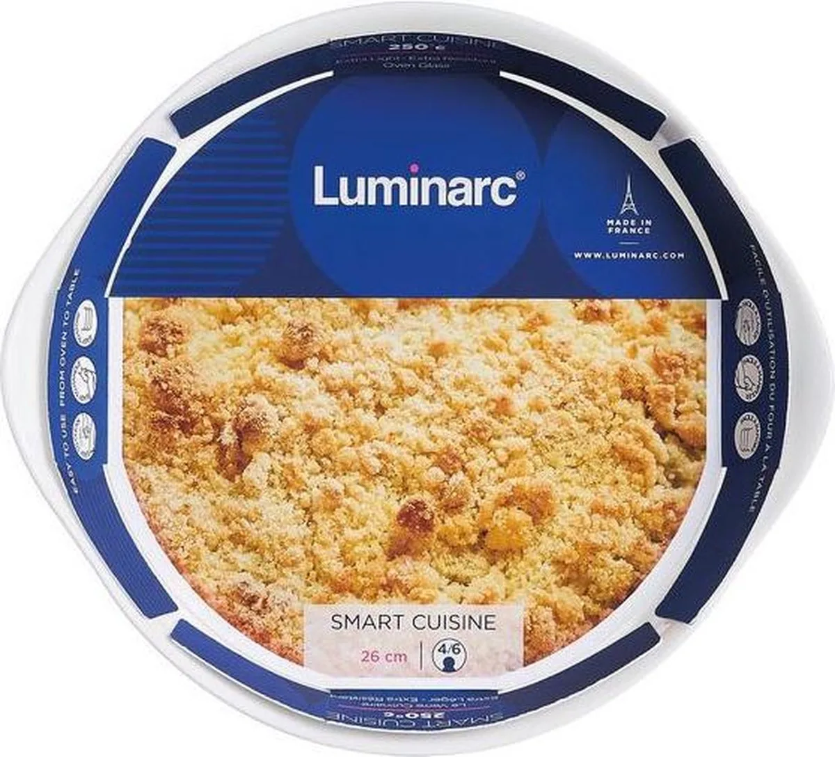 Ovenschaal Luminarc Smart Cuisine Cirkelvormig Glas (28 cm) van Luminarc in Wit – productfoto