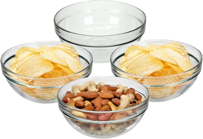 Schaaltje/kommetje - 10x - glas - 14 x 6 cm - snackschaaltje/toetjes schaaltje von Luminarc in Transparent – Produktfoto