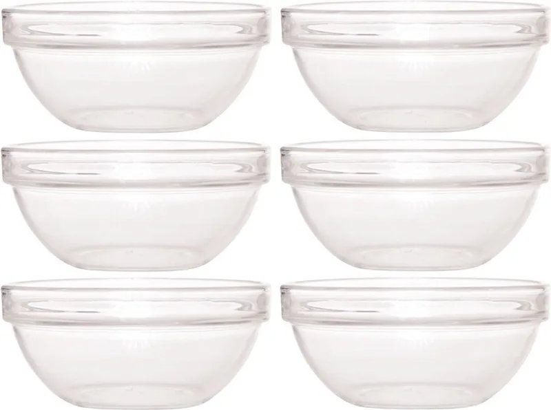 Schaaltje/kommetje - 6x - glas - 17 cm - snack schaaltjes - chips schaaltje by Luminarc in Transparent – product photo