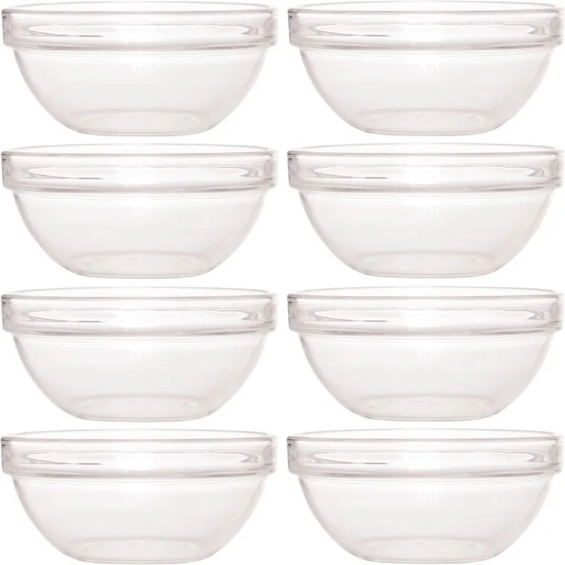 Schaaltje/kommetje - 8x - glas - 17 cm - snack schaaltjes - chips schaaltje by Luminarc in Transparent – product photo