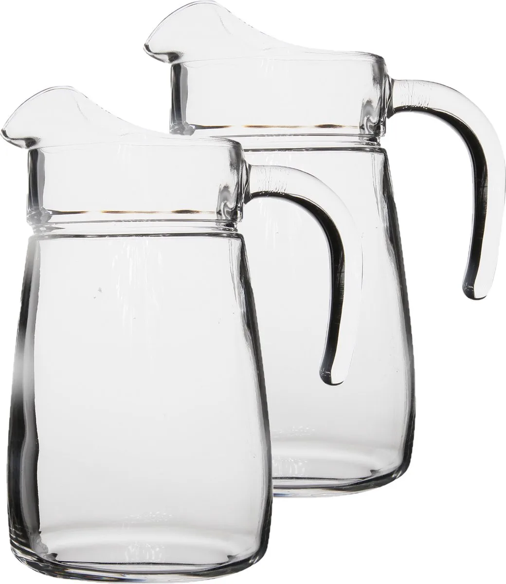 schenkkan/karaf - 2x stuks - glas - 2,3 liter - Sapkannen/waterkannen/schenkkannen von Luminarc in Transparent – Produktfoto