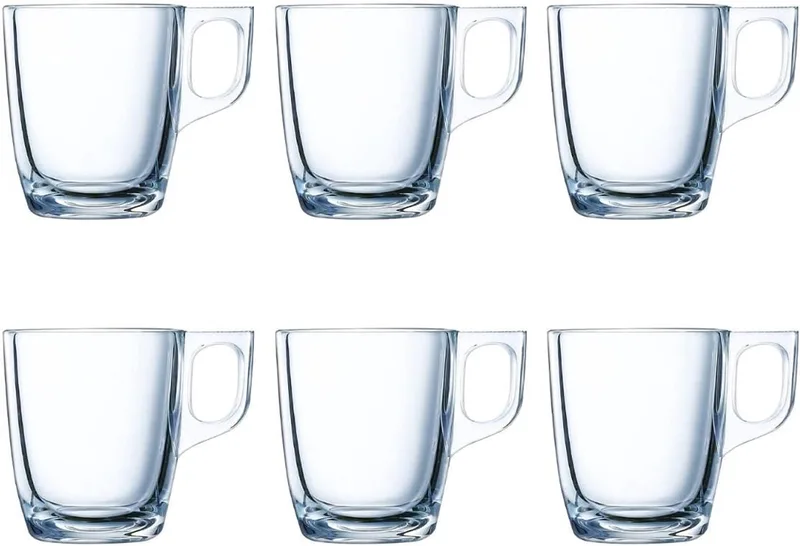 Set van 6 Espresso Kopjes 9cl - Hittebestendig & Vaatwasserbestendig by Luminarc in Transparent – product photo