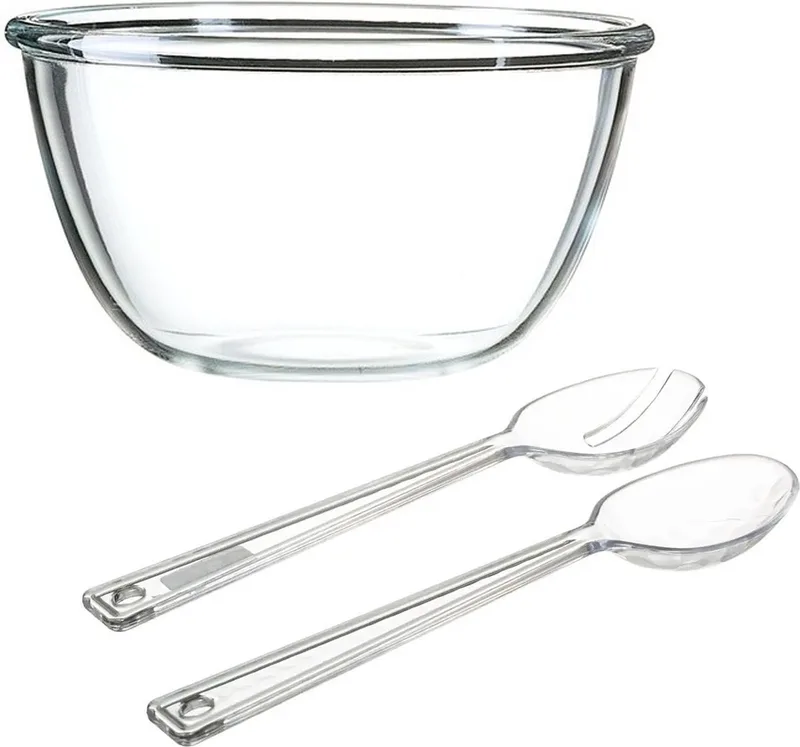 Slakom/serveerschaal en kunststof slacouvert - Glas - D24 cm by Luminarc in Transparent – product photo