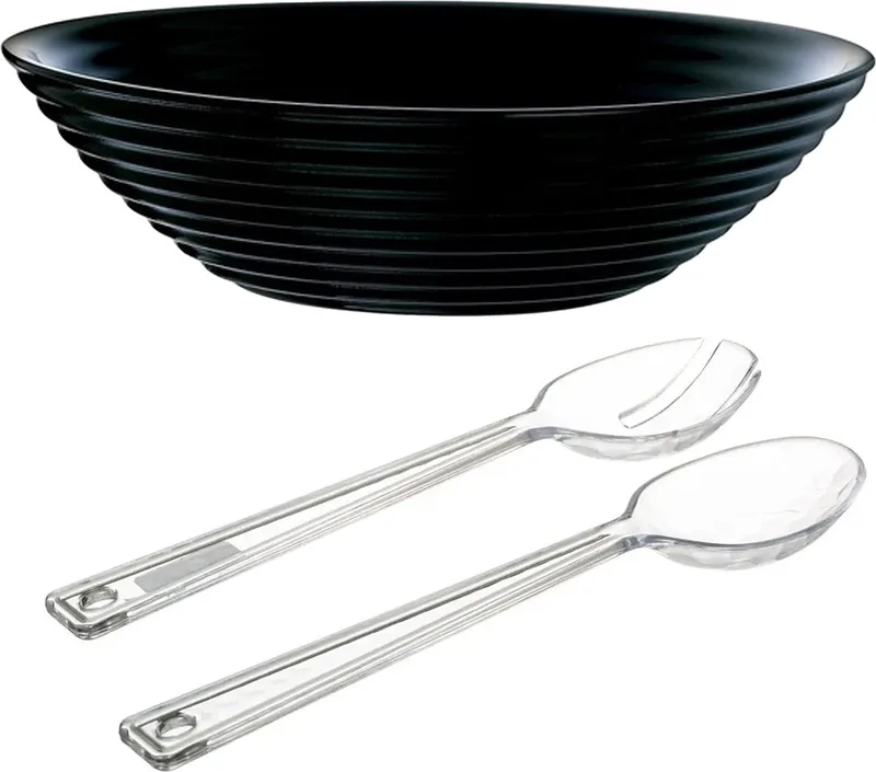 Slakom/Serveerschaal - kunststof slacouvert - Glas - D27cm von Luminarc in Schwarz – Produktfoto