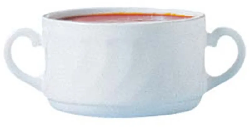 Soepkommen Essential - D9.5 x 6 cm - porselein - schaaltjes met oren - ontbijt/hapjes - stapelbaar fra Luminarc i Hvid – produktbillede