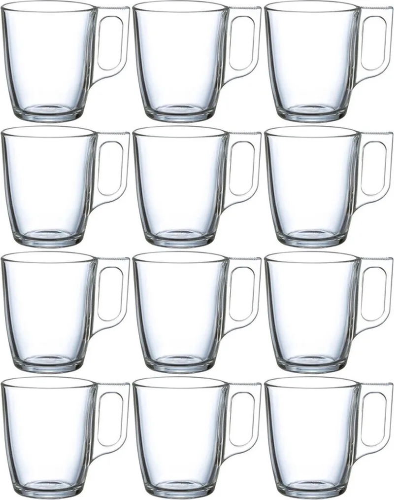 Theeglazen / koffieglazen - 12x stuks - glas - 250 ml - Vaatwasser bestendig by Luminarc in Transparent – product photo