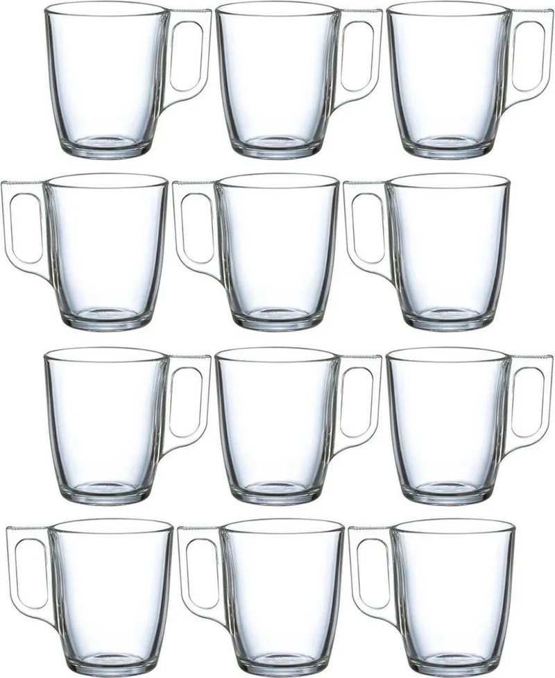 Theeglazen / koffieglazen - 12x stuks - glas - 250 ml - Vaatwasser bestendig de Luminarc en Transparent – photo produit