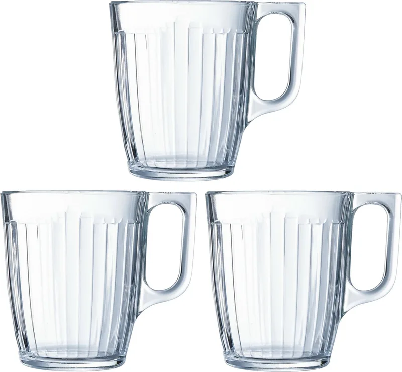 Theeglazen Leeds - 18x - bewerkt glas - 8 x 11 cm - 320 ml de Luminarc en Transparent – photo produit
