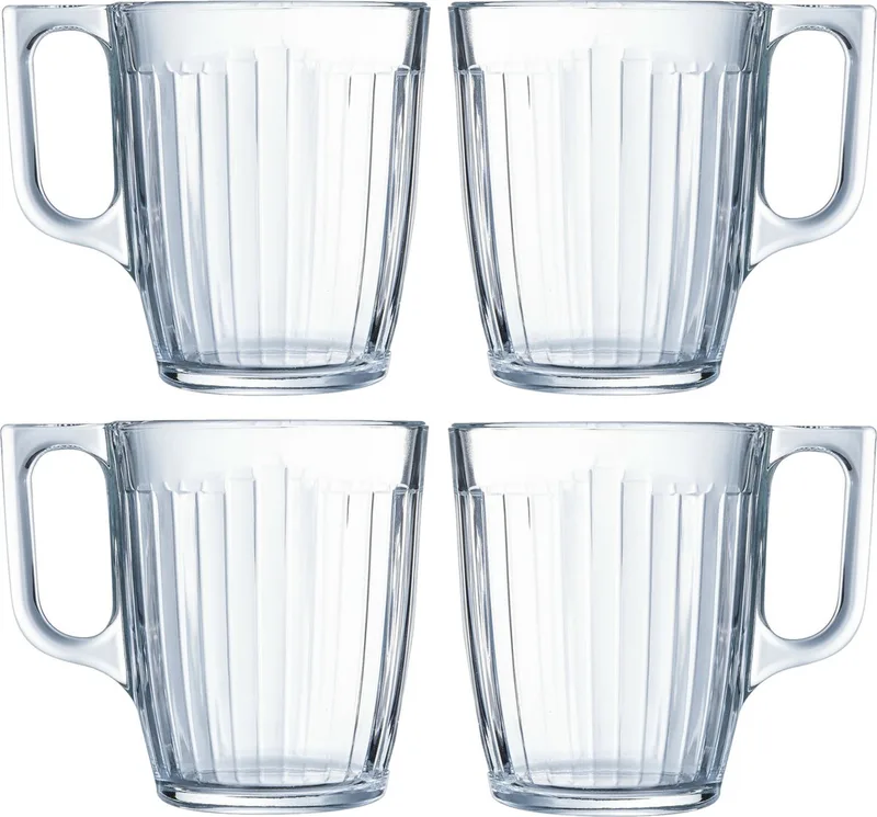 Theeglazen Leeds - 24x - bewerkt glas - 8 x 11 cm - 320 ml de Luminarc en Transparent – photo produit