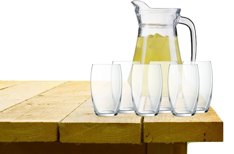 Versailles glazen schenkkan 1.6L - 6 waterglazen 375 ml - vaatwasserbestendig - helder glas de Luminarc en Transparent – photo produit