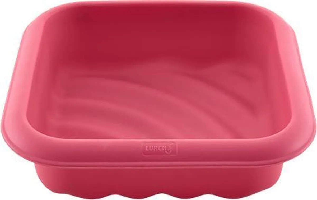bakvorm golf - vierkant 17x17cm - siliconen - roze de Lurch en Rouge – photo produit