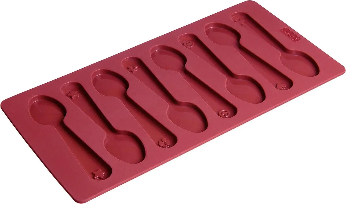 Flexiform Bakvorm Theelepel - 8 stuks van Lurch in Rood – productfoto