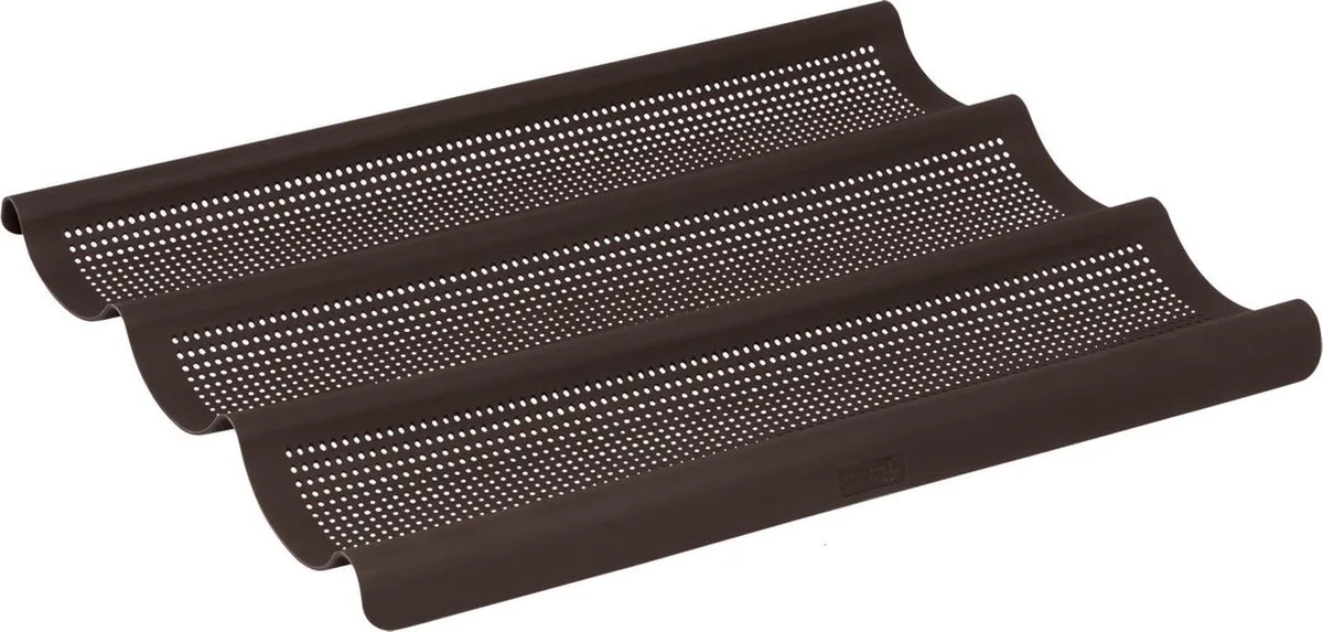 Flexiform - bakvorm voor 3 stokbroden – silicone – geperforeerd – 36x28,5cm van Lurch in Bruin – productfoto