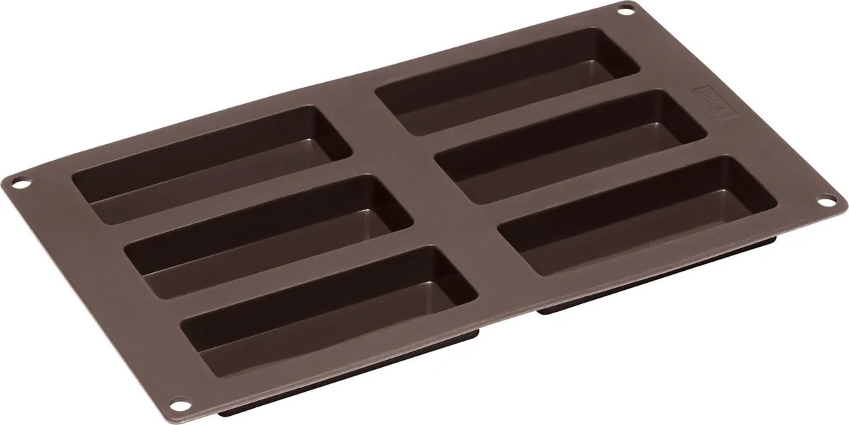 Flexiform - Bakvorm voor 6 mueslirepen - Silicone - 30x17.5cm van Lurch in Bruin – productfoto