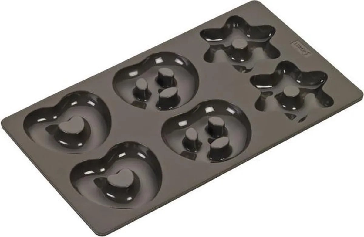 Flexiform - Bakvorm voor 6 peperkoeken - Silicone - 17x30cm van Lurch in Bruin – productfoto