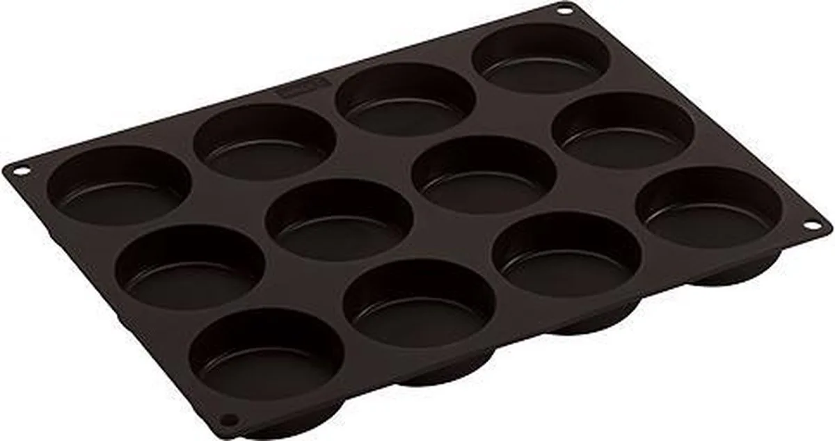 hamburgerbroodjes bakvorm - 6cm siliconen - voor 12 broodjes by Lurch in Brown – product photo