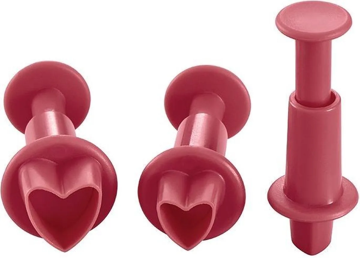 uitsteekvormen hart - 3 st. van Lurch in Rood – productfoto