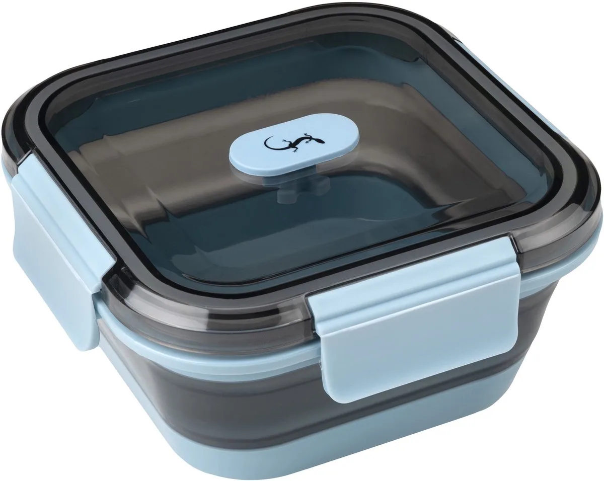 Up&Down vouwbare lunchbox rond uit silicone/PP 800ml van Lurch in Blauwgrijs – productfoto