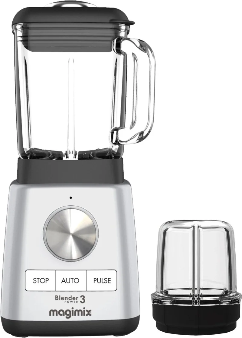 Blender Power 3 - Smoothie Maker - 1,2 Liter - mini kom - Ice Crusher de Magimix en Mat Chroom – photo produit