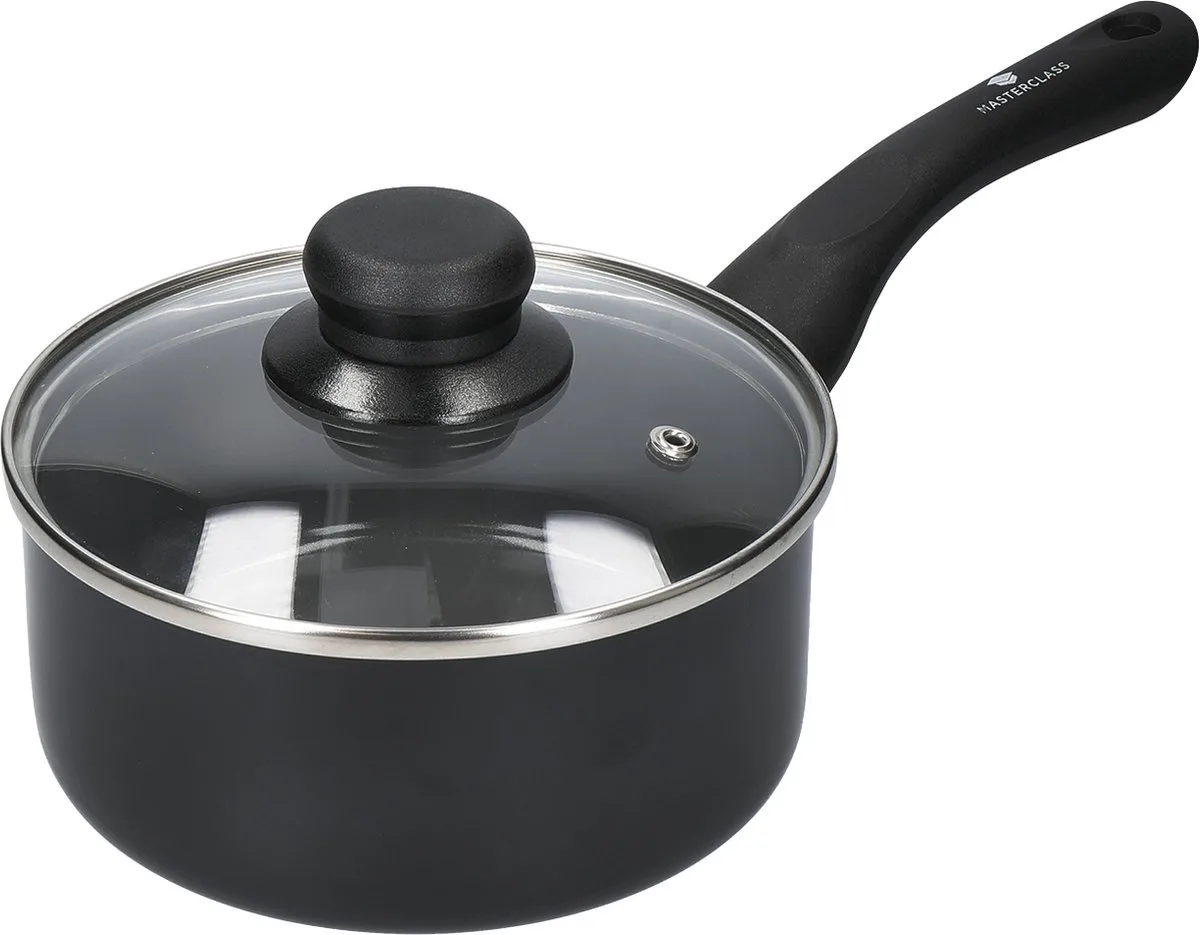 Can-to-Pan Keramische Eco Sauspan met anti-aanbaklaag - vervaardigd uit 70% gerecycleerd aluminium 16 cm van MasterClass in Zwart – productfoto