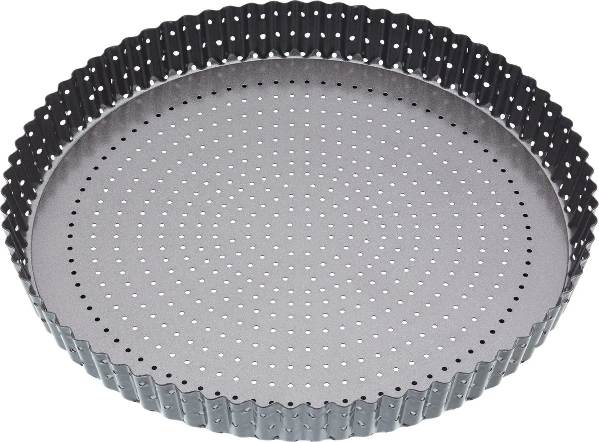 Crusty Bake Ronde Quichevorm 30 cm met antiaanbaklaag van MasterClass in Zwart – productfoto