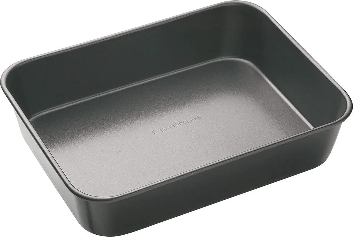 Diepe Grote Braadpan Met Antiaanbaklaag, Carbon Steel, Grijs, 39 X 28 cm (15,5 X 11 Inch) de MasterClass en Noir – photo produit
