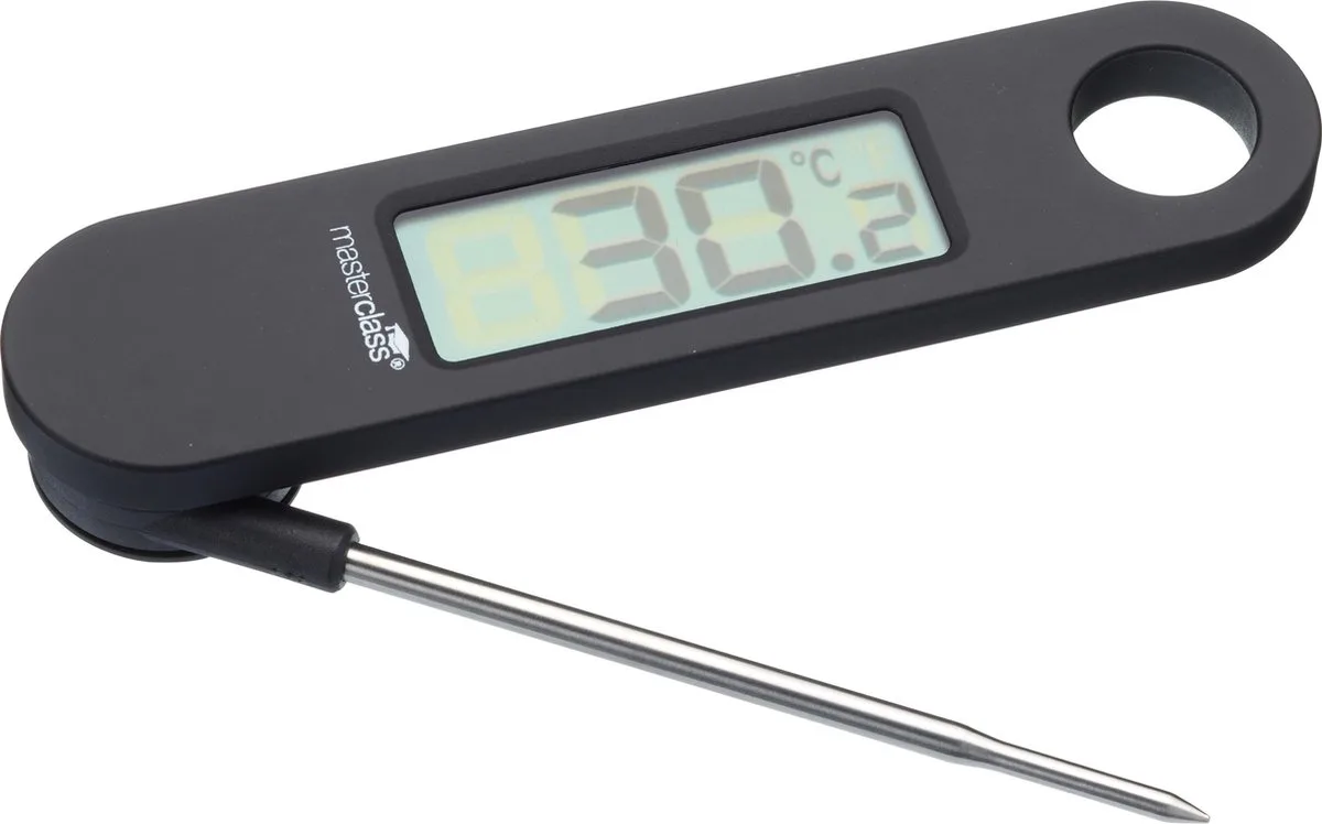 Digitale Vleesthermometer met Inklapbare Sonde van MasterClass in Zwart – productfoto