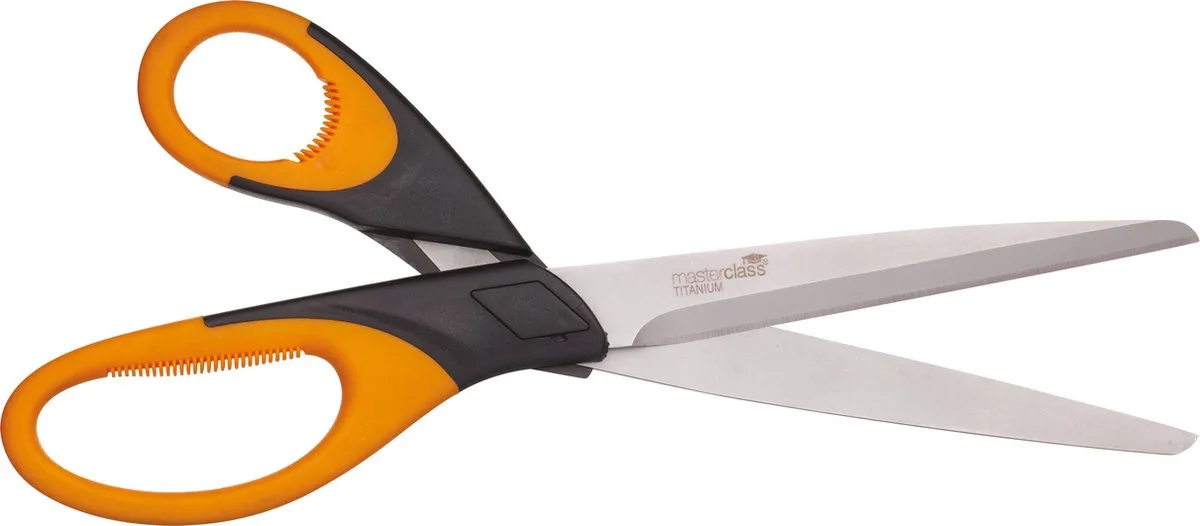 Easy Grip Multifunctionele Keukenschaar - Titanium 24,4 x 8,8 x 1 Centimeter Oranje/Zwart von MasterClass in Schwarz – Produktfoto