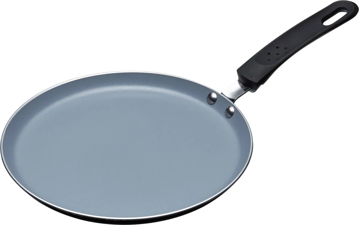 Eco Inductie Crêpe / Pannenkoekenpan Met Veilige En Chemicaliënvrije Antiaanbaklaag - Aluminium / Ijzer Zwart / Blauw van MasterClass in Blauw – productfoto