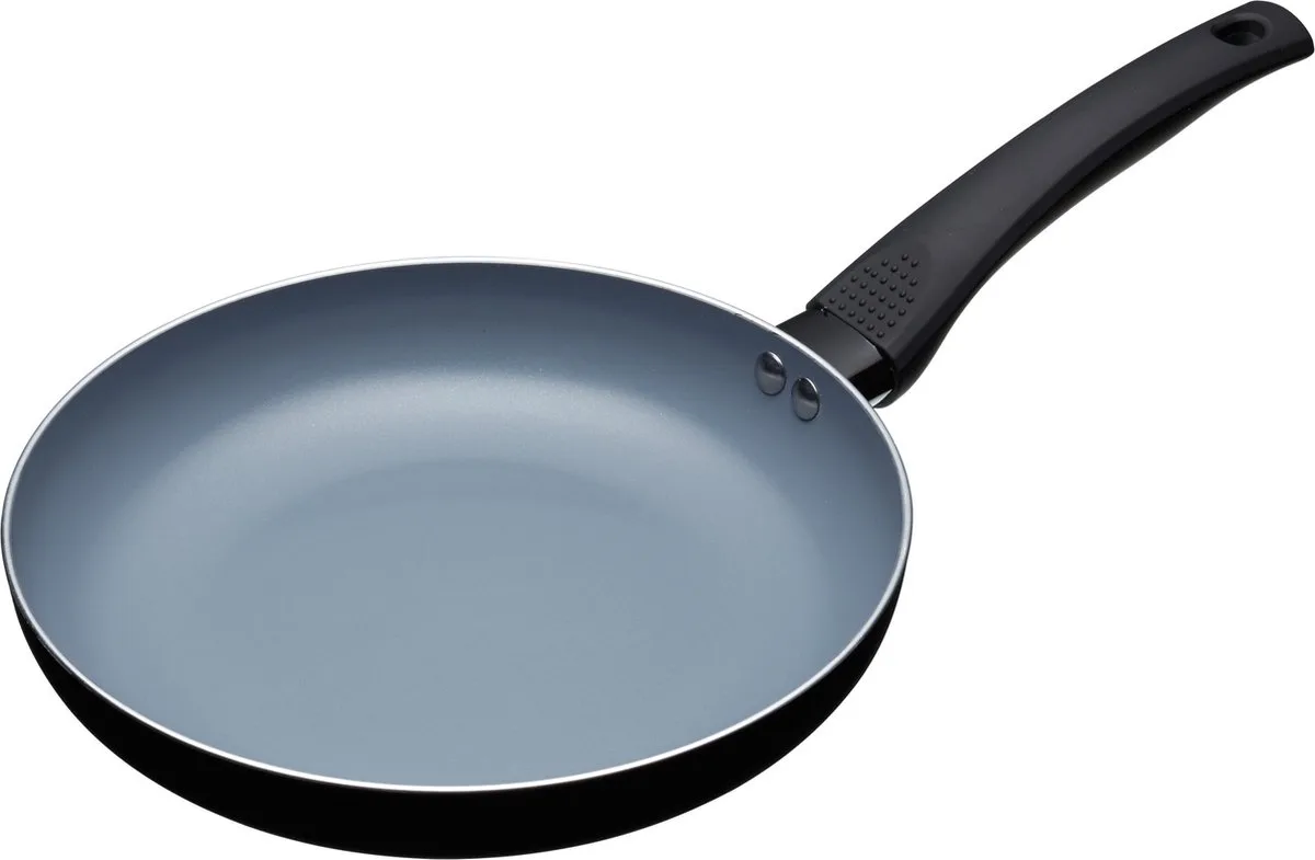 Eco Inductie Koekenpan met Keramische Anti-aanbaklaag - Aluminium / Ijzer Zwart / Blauw 24 cm van MasterClass in Grijs – productfoto