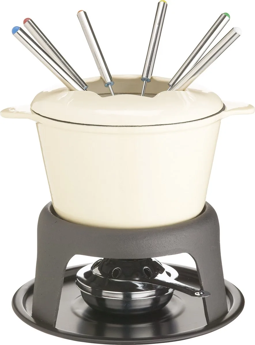 Gietijzeren Vlees / Kaas / Chocolade fondueset - 21 x 18 cm van MasterClass in Beige – productfoto