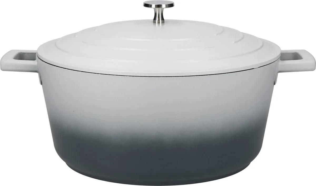 Grote Braadpan met Deksel - Lichtgewicht Gegoten Aluminium Geschikt voor Inductiekookplaat en Oven Ombre van MasterClass in Grijs – productfoto