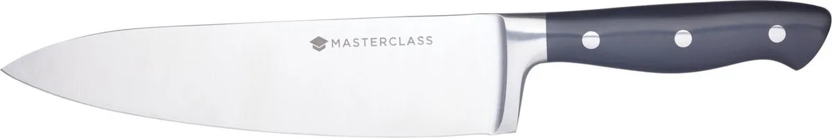 Koksmes 20cm, Zelfscherpend - RVS - Duurzaam - Chefs Knife van MasterClass in Zwart – productfoto